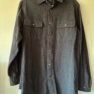 Stoic Men's Charcoal Button Down Flannel Shirt